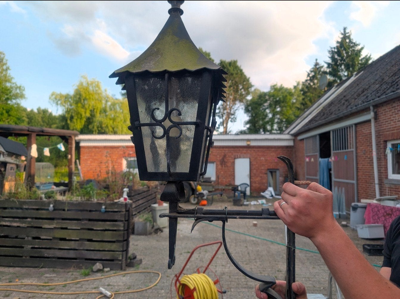 Lampe d'extérieur vintage en fer forgé, Enlèvement ou Envoi