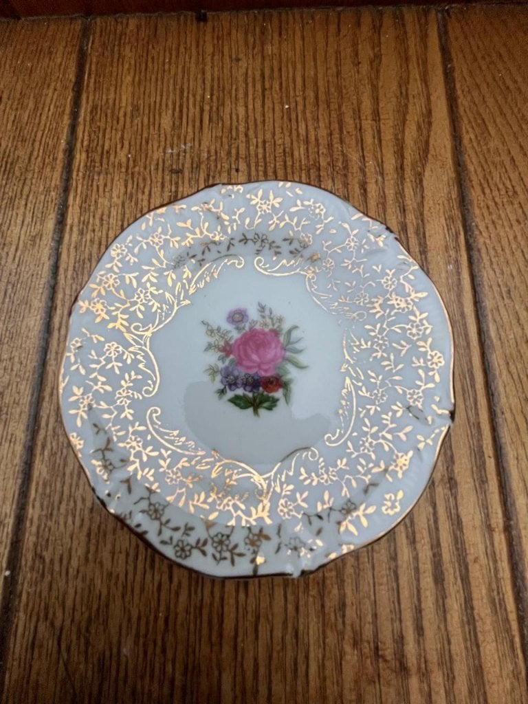 Vintage Mini Bordje / Onderzetter van Porselein, Ophalen of Verzenden