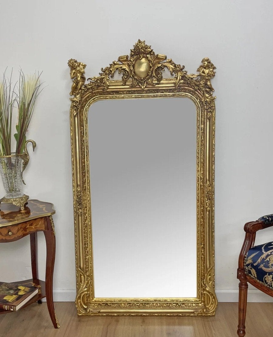 Gouden Spiegel met Barokke Details, Ophalen