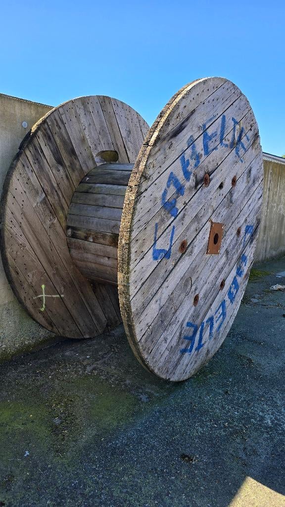 grote houten kabelhaspel & schijven – Ø 2,5 meter, Ophalen, Gebruikt, 50 mm of meer, Overige typen