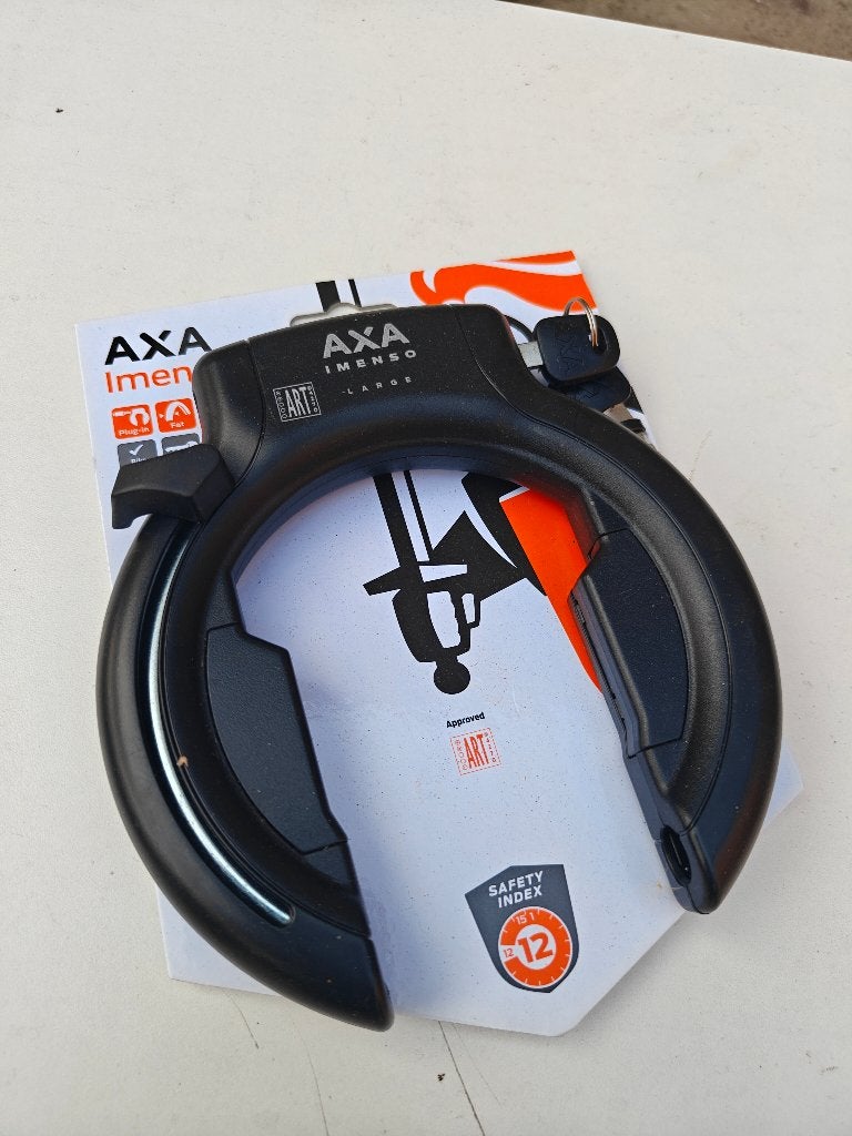 Axa ringslot Imenso Large, Vélos & Vélomoteurs, Accessoires vélo | Cadenas de vélo, Enlèvement, Neuf, Antivol fer à cheval