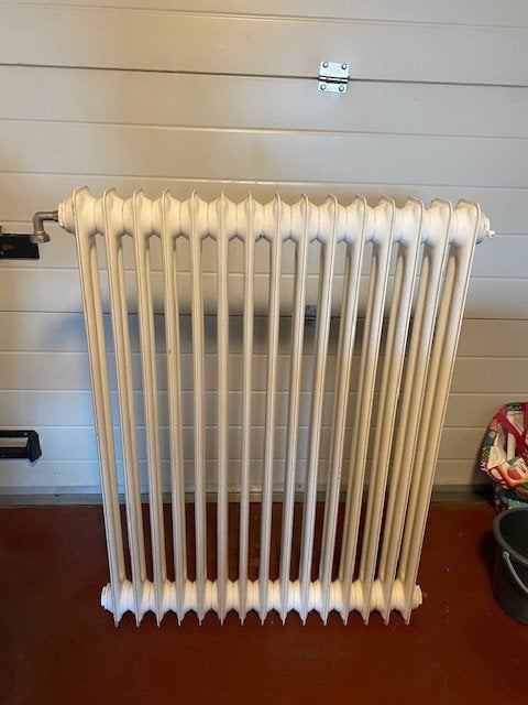 Radiateur blanc vintage, fonte, Comme neuf, Enlèvement, Radiateur, 60 à 150 cm