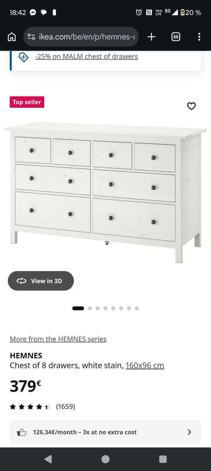 Grande commode Hemnes - comme neuf!, Ophalen