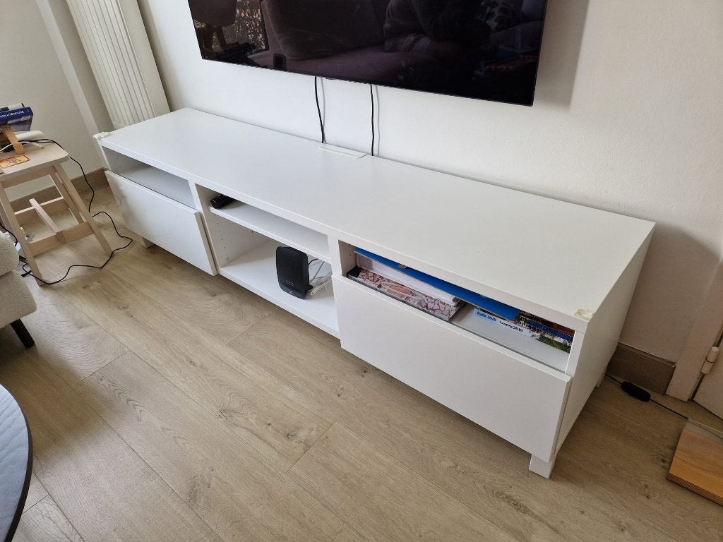 TV Meubel IKEA (besta), Huis en Inrichting, Ophalen, Gebruikt, Wit, 150 tot 200 cm