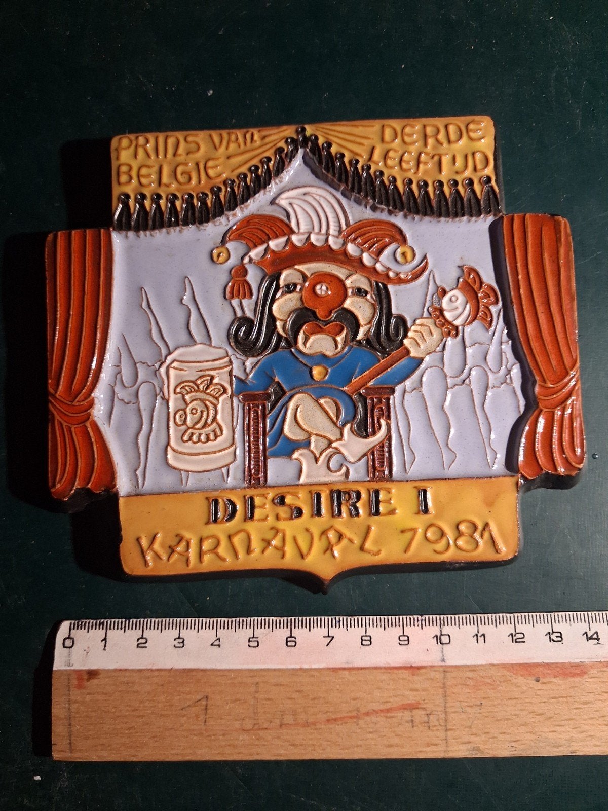 keramische plaquette, tegel Desire I  karnaval 1981 Prins va, Antiek en Kunst, Ophalen of Verzenden
