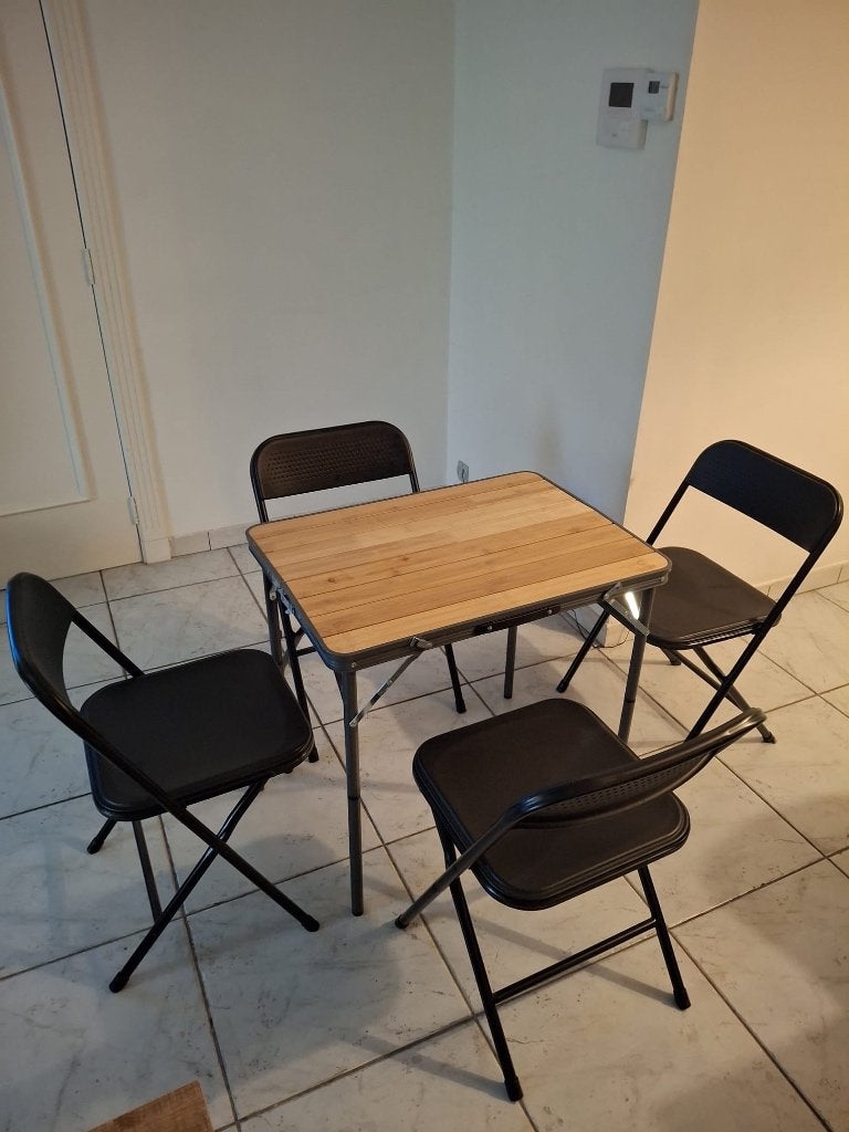 Tafel en Stoelen Set, Neuf, Salons de jardin, Bois, Enlèvement