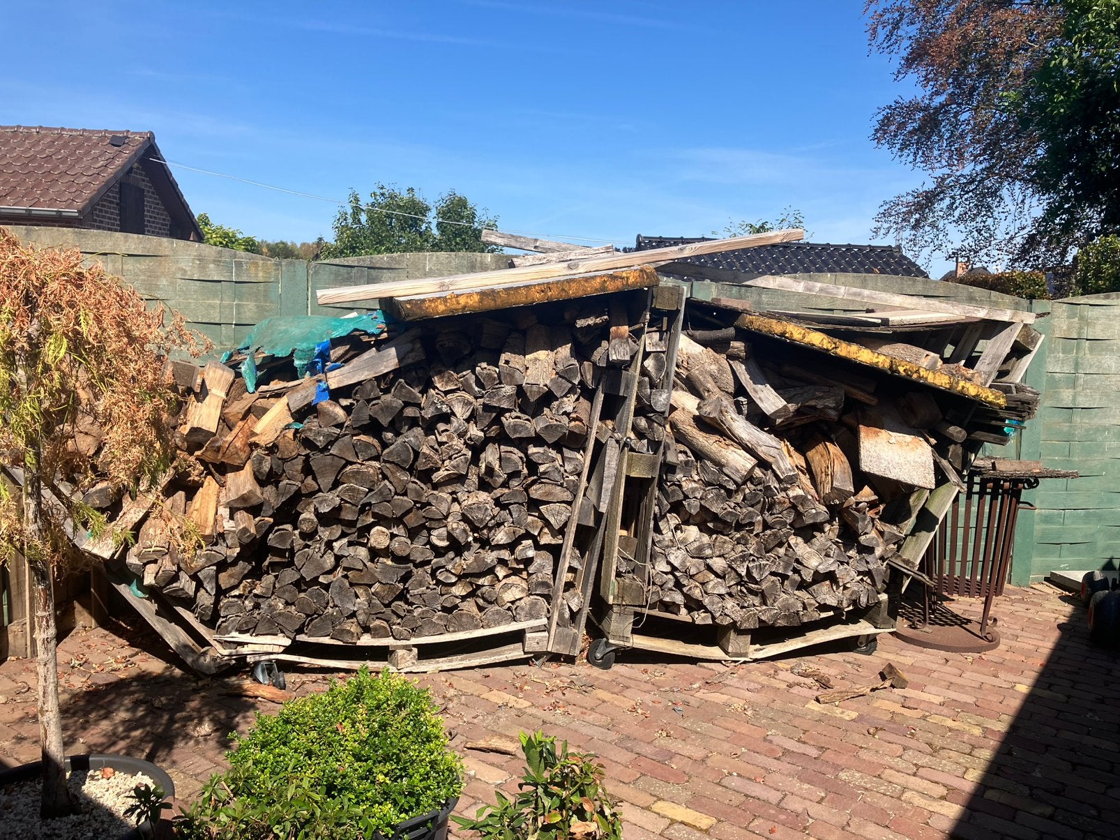 Gekliefd brandhout, Tuin en Terras, Minder dan 3 m³, Ophalen, Eikenhout, Blokken