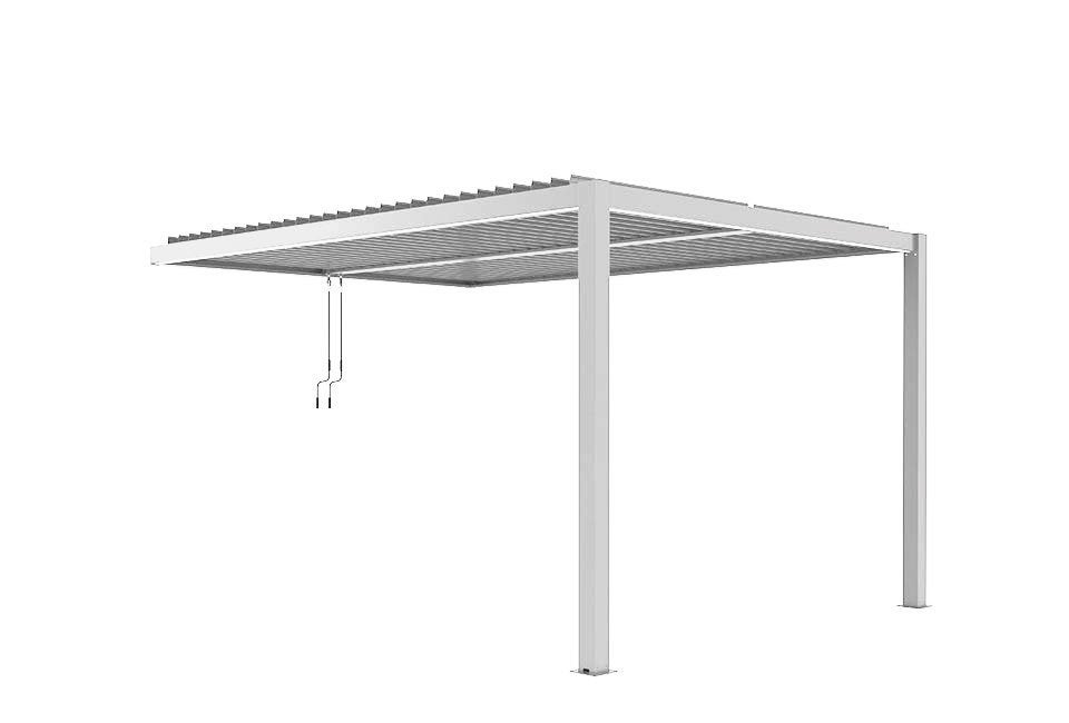 Aluminium pergola 3x3m wit - gevelbevestiging, Verzenden, Nieuw, Overige typen