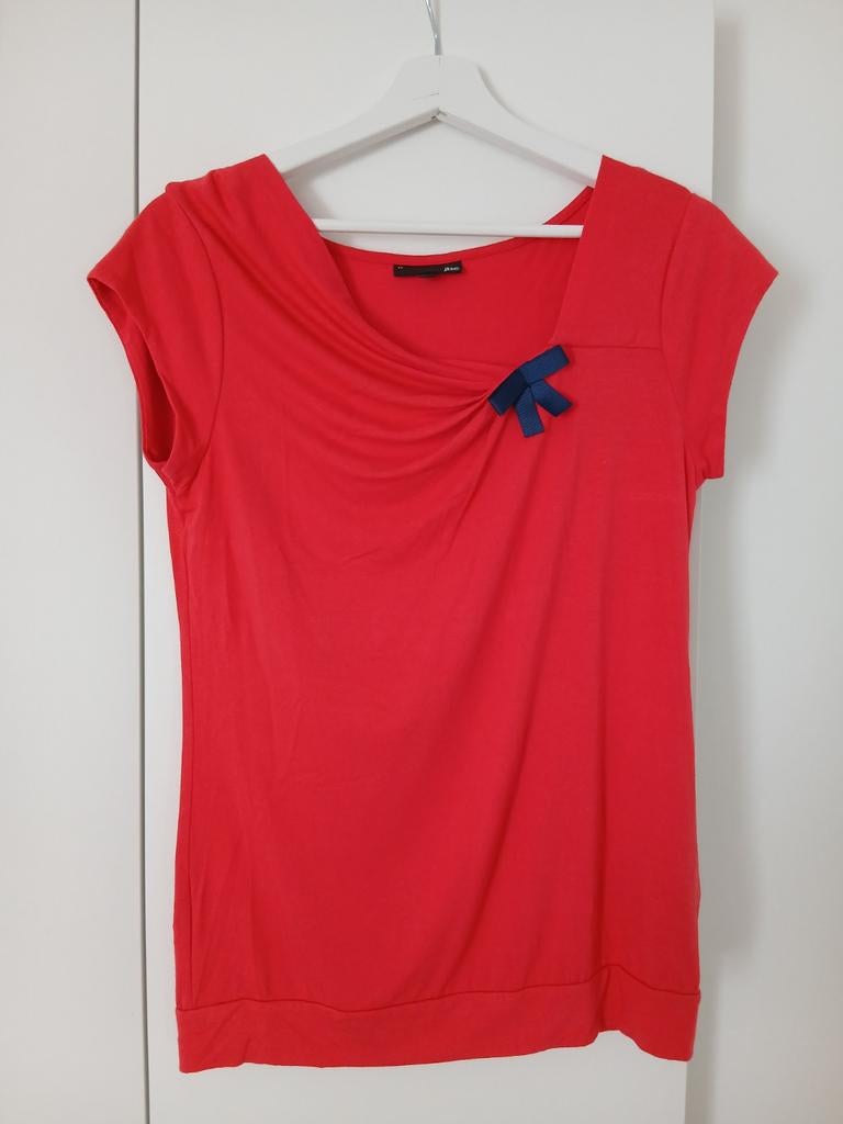 Rood t-shirt met strikje, Manches courtes, Taille 38/40 (M), Enlèvement ou Envoi, Jbc