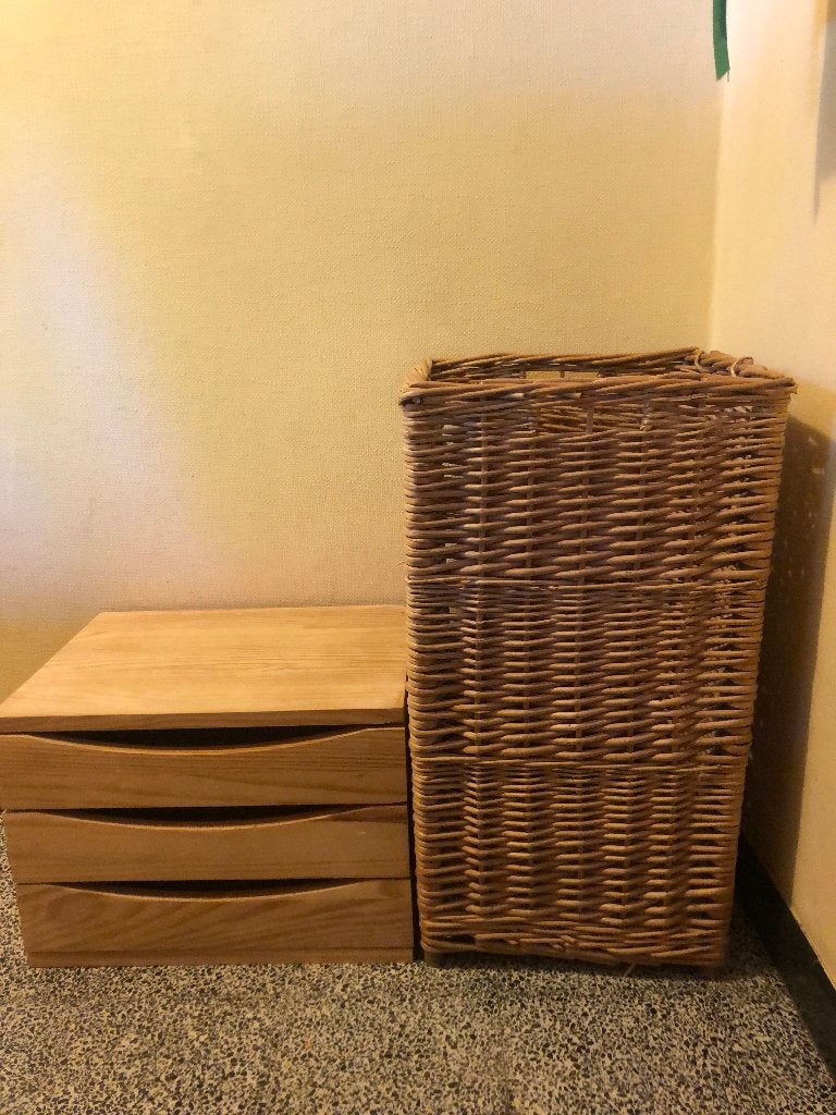 panier osier +boite rangement très bon état, Ophalen, Gevlochten, Overige typen, Zo goed als nieuw