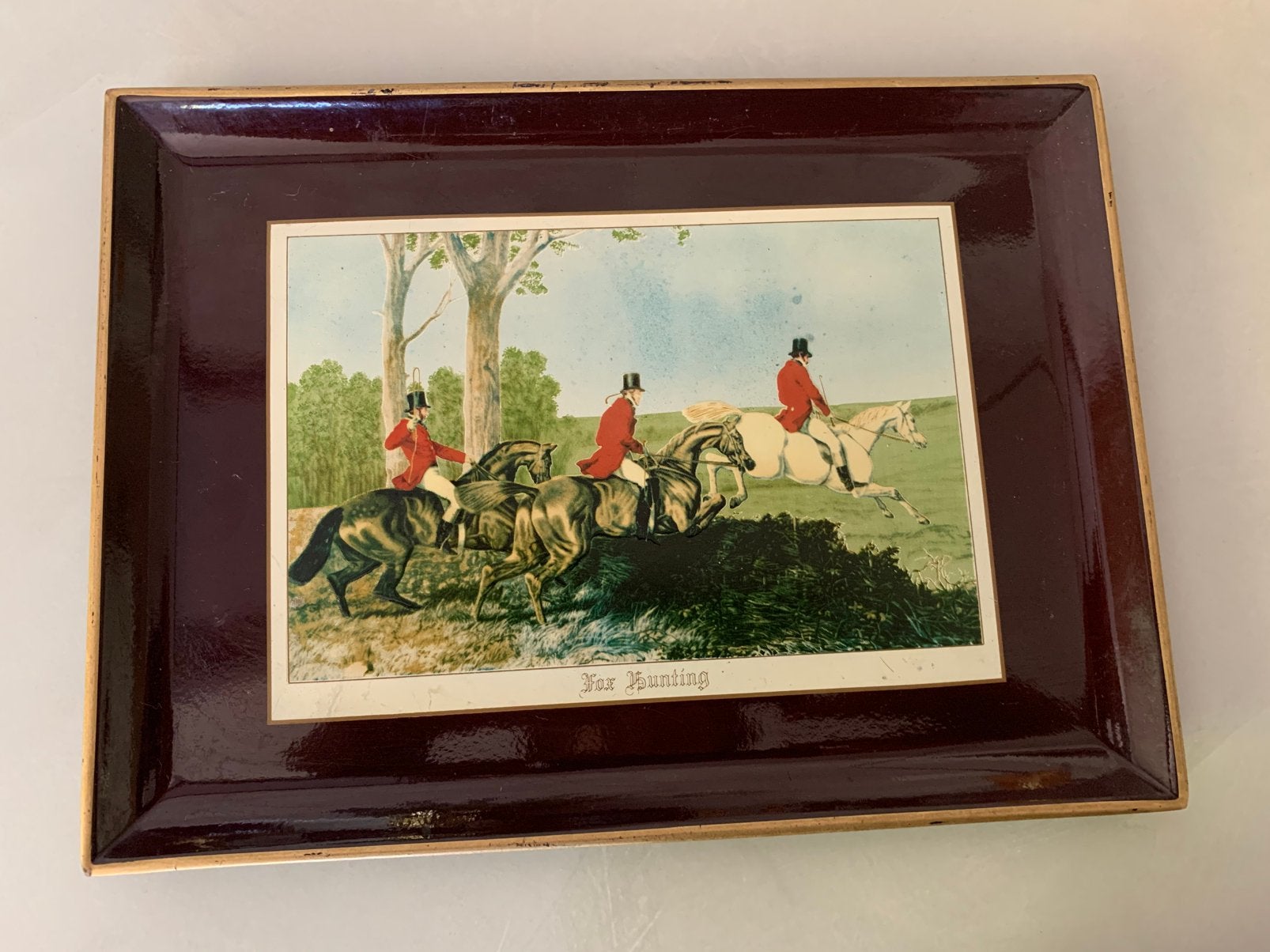 Vintage Melarti Lakwerk Dienblad “Fox Hunting" Engelse Stijl, Ophalen of Verzenden, Vintage