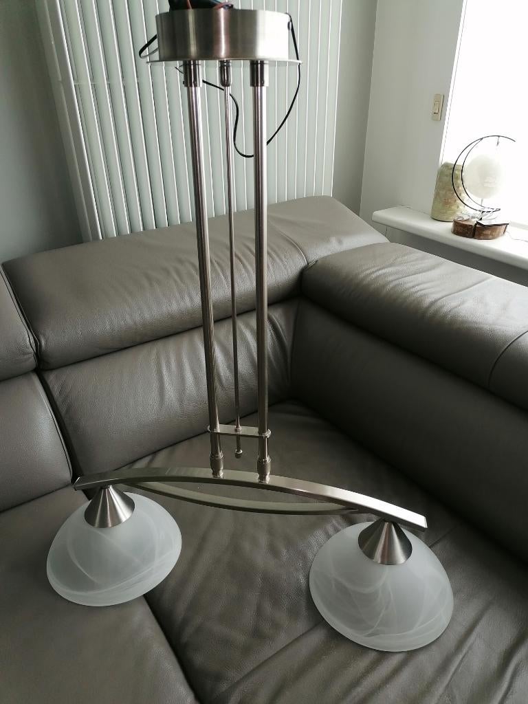 2x Plafondlamp 3 en 2 lichtpunten, Ophalen, Dimbaar, Zo goed als nieuw, Wit
