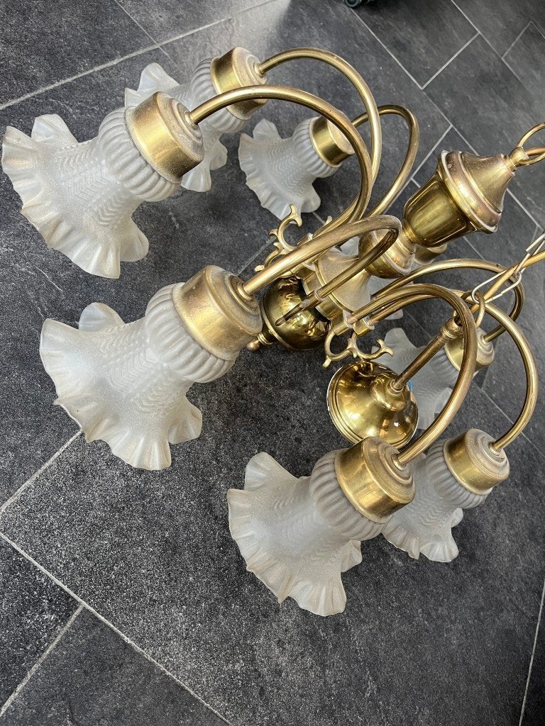 Luster voor 8 lampen, Huis en Inrichting, Lampen | Kroonluchters, Ophalen
