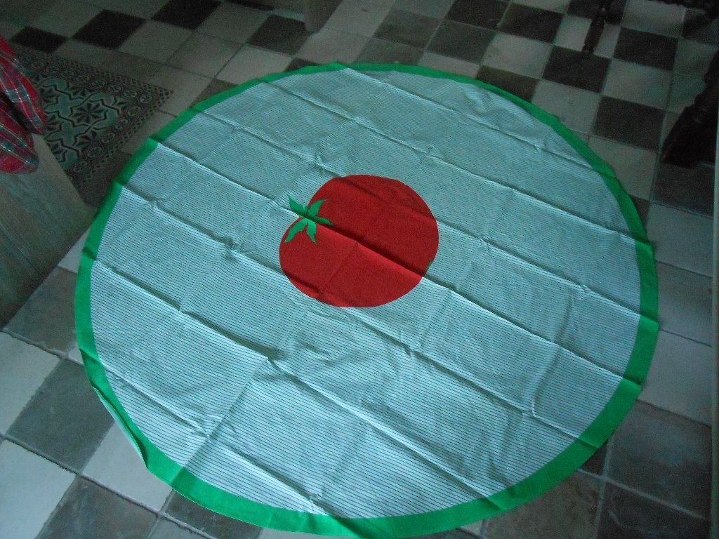 vintage rond tafelkleed tomaat, Tafelkleed, Ophalen of Verzenden, Rond