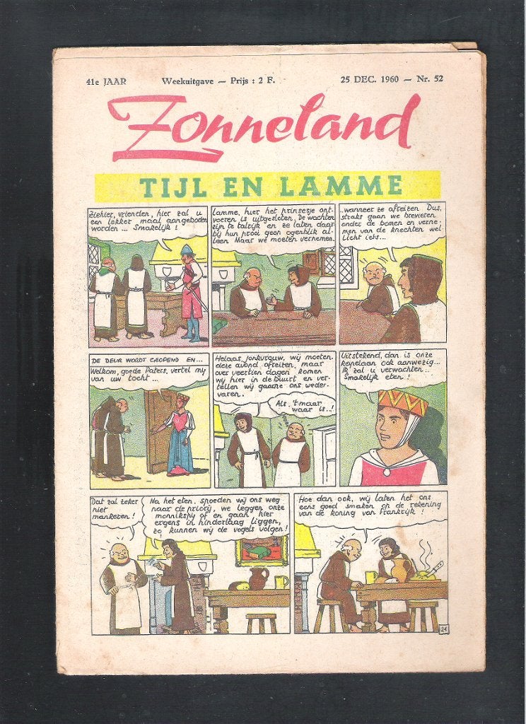 ZONNELAND 25 Dec. 1960 Nr. 52  -  TIJL  EN  LAMME, Enlèvement ou Envoi, Utilisé