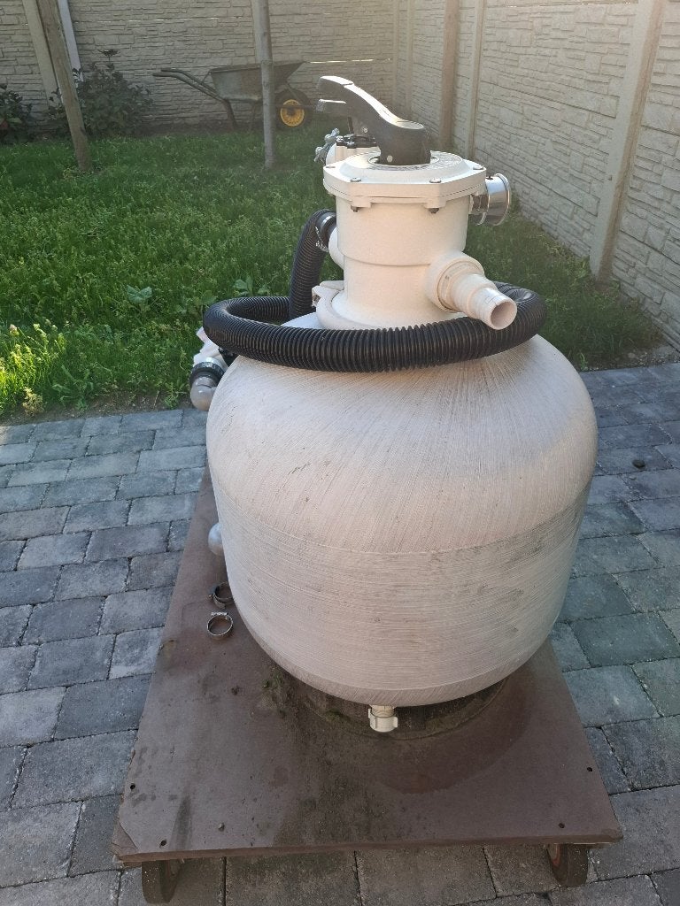 Zwembad met zandfilter,verw.,pomp en trap, 300 cm ou plus, Rond, Enlèvement, Utilisé