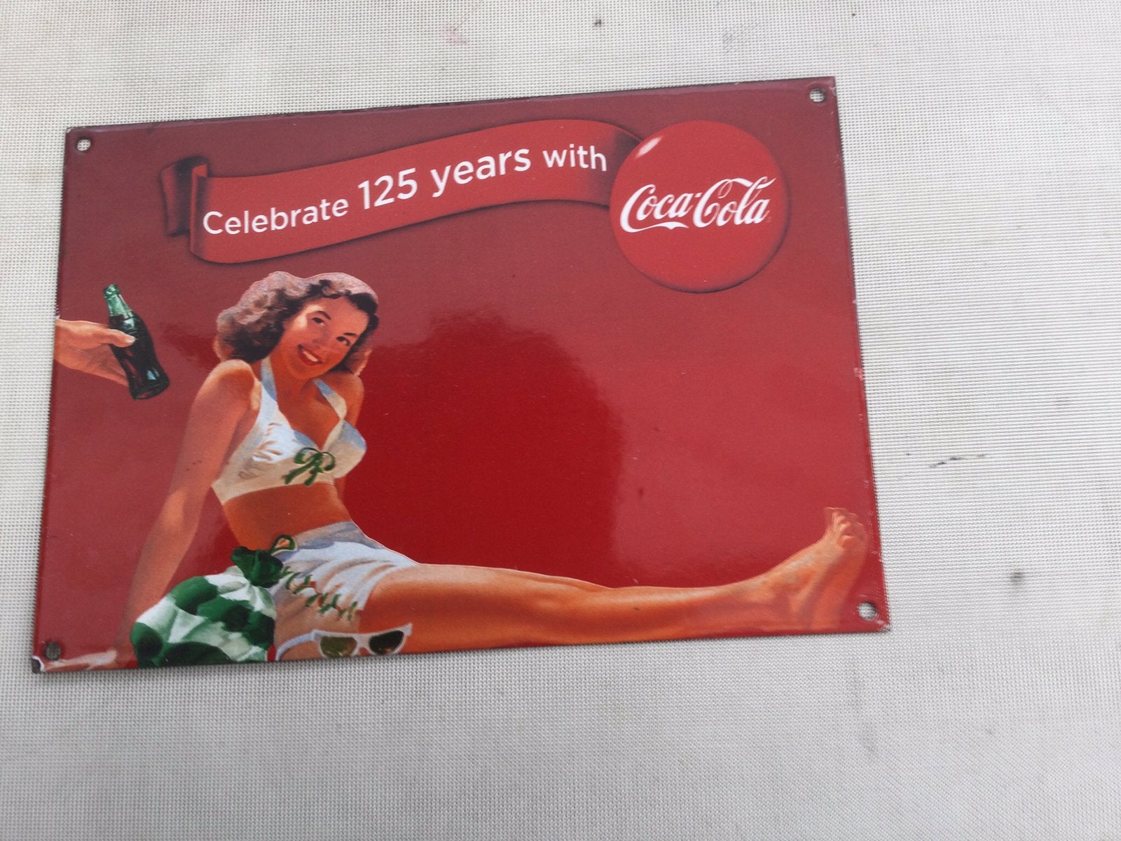 Emaille coca cola bord, Enlèvement ou Envoi, Comme neuf, Panneau publicitaire