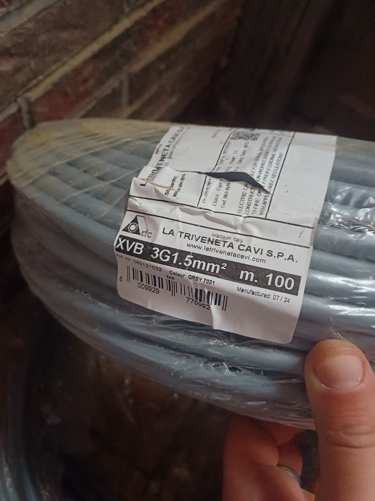 Xvb 3g1.5 100m neuf, Bricolage & Construction, Électricité & Câbles, Enlèvement