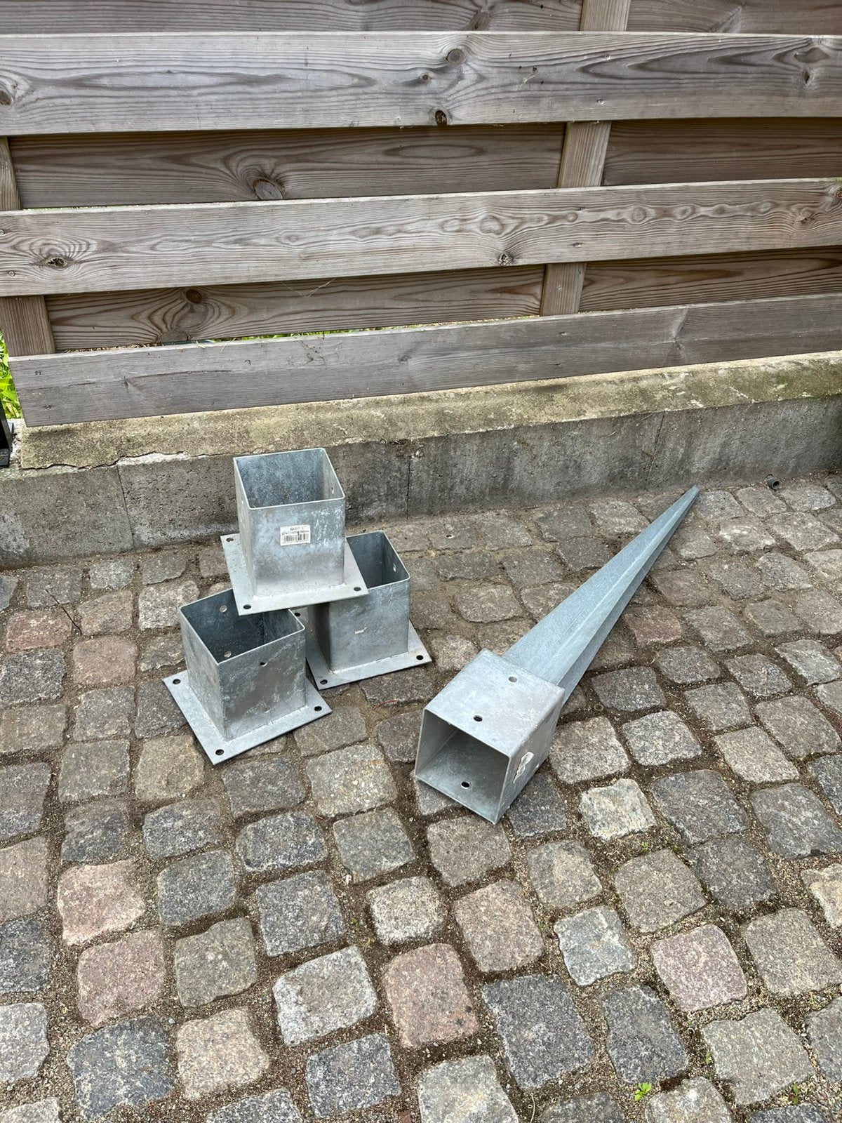 Paalhouders 12x12, Ophalen, Zo goed als nieuw, IJzer