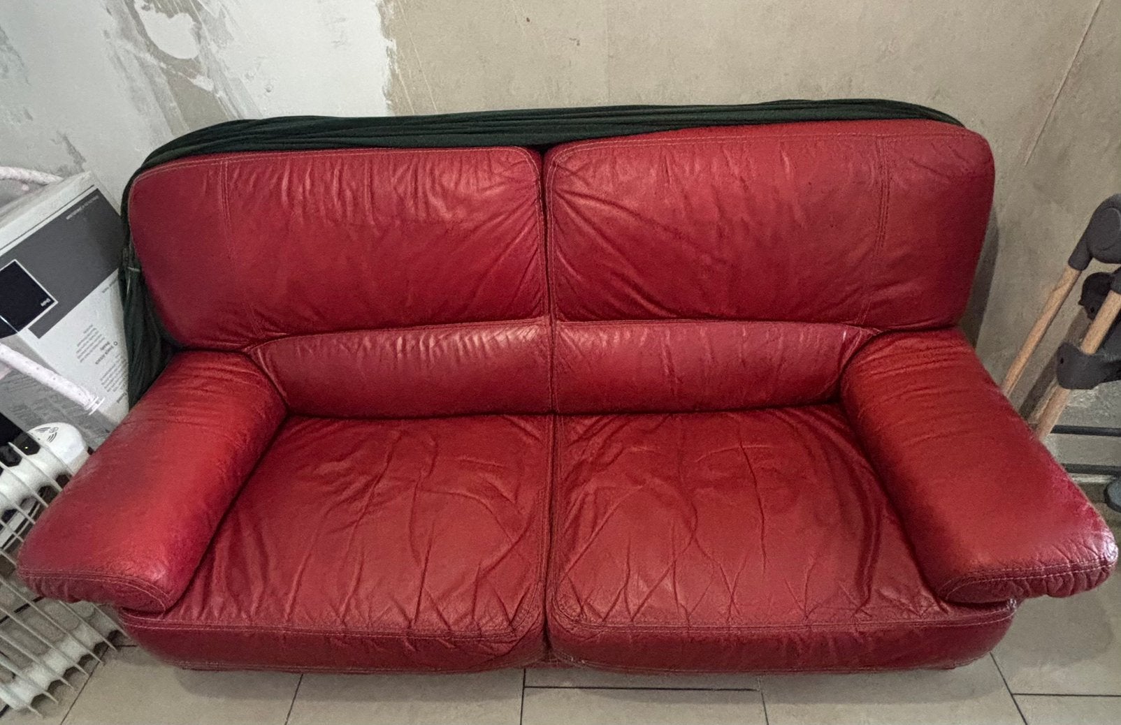 2 Canapé en cuir, Enlèvement, Utilisé, Trois personnes, Cuir