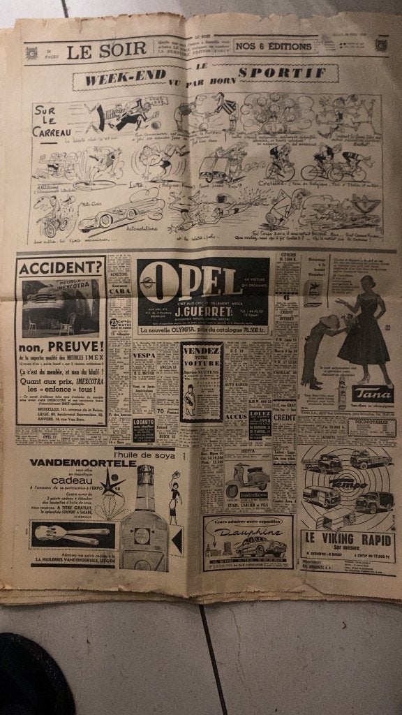 Vieux journeau, Collections, Enlèvement, 1940 à 1960, Journal
