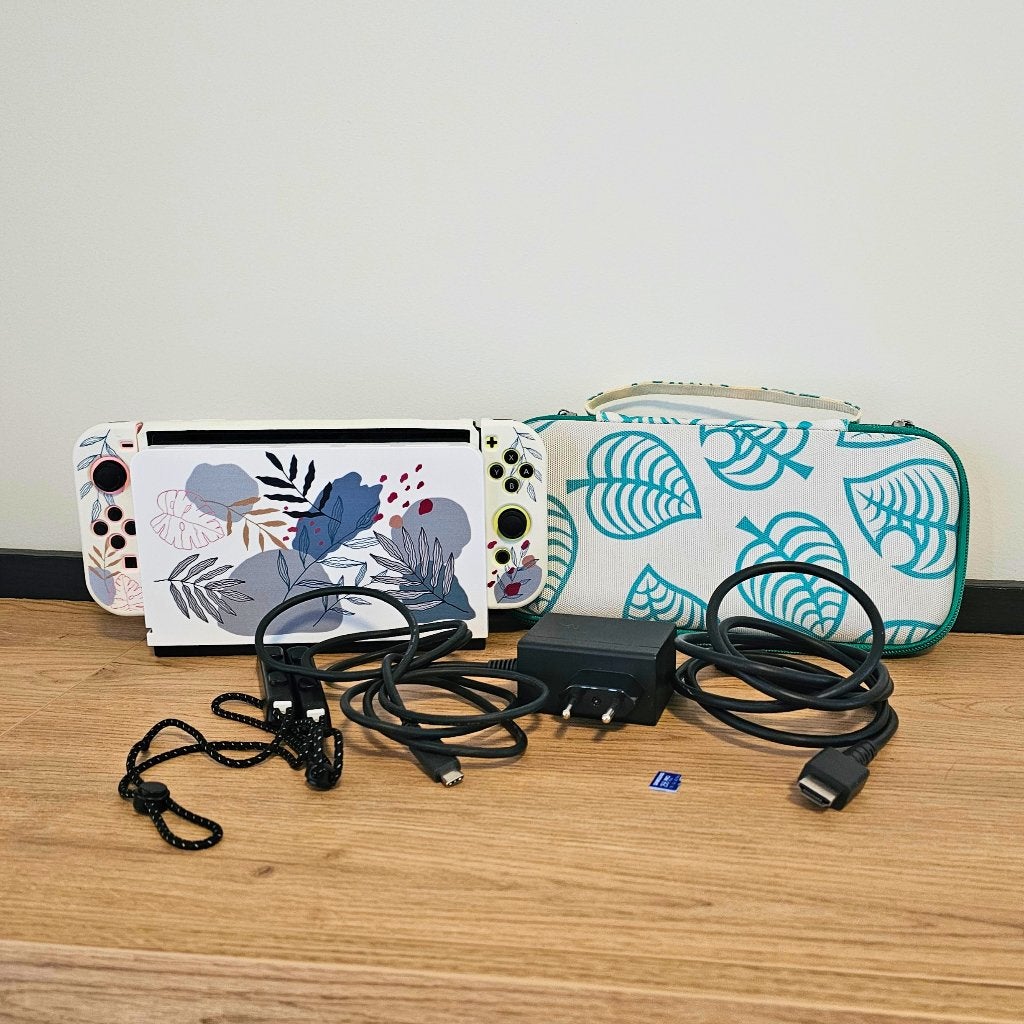 Nintendo Switch OLED + SD-kaart + Draagtas + Accessoires, Ophalen, Gebruikt, Met 2 controllers, Switch OLED