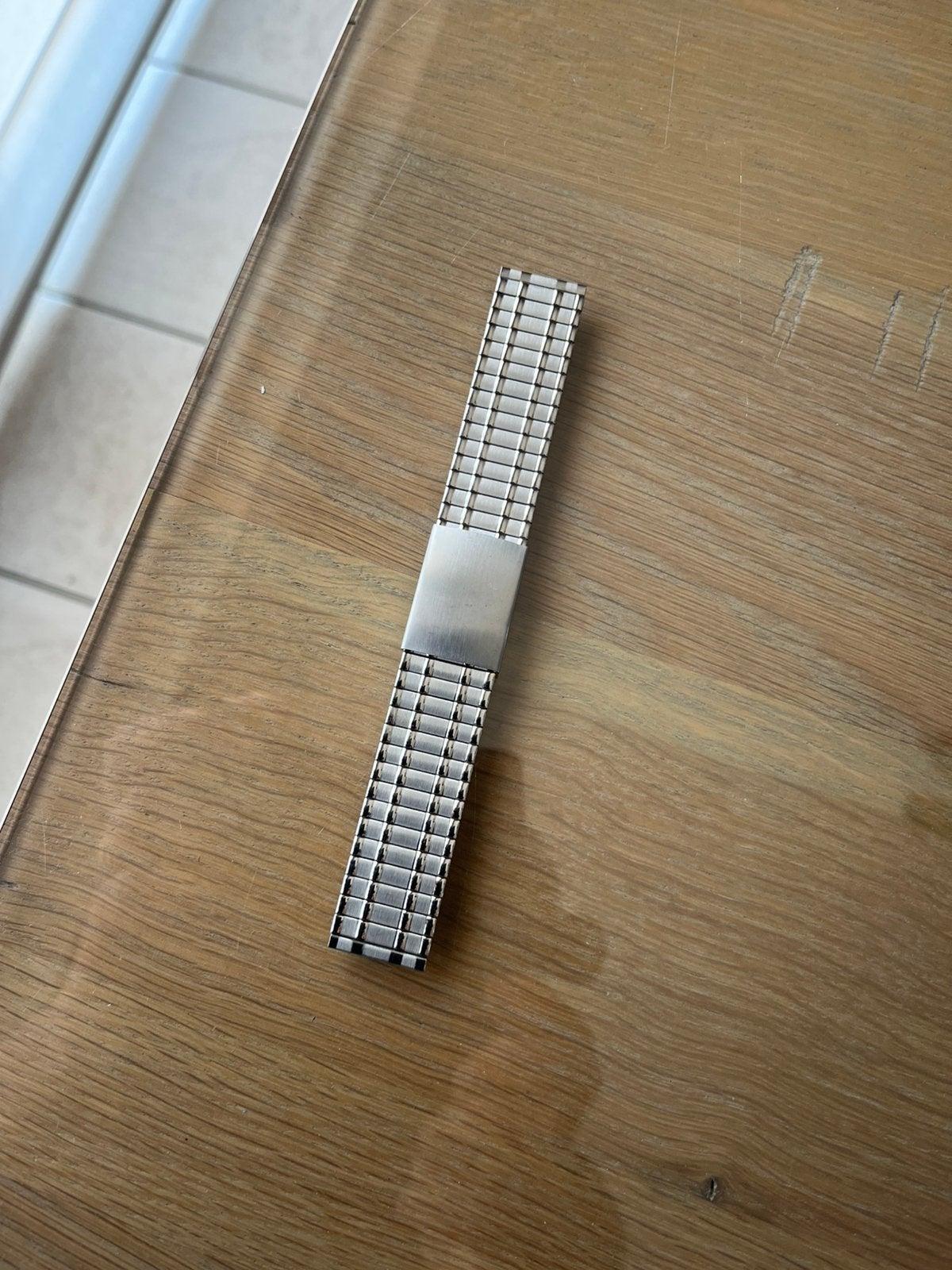 Horlogeband inox rekbaar  nieuw, Overige merken, Staal, Staal, Polshorloge