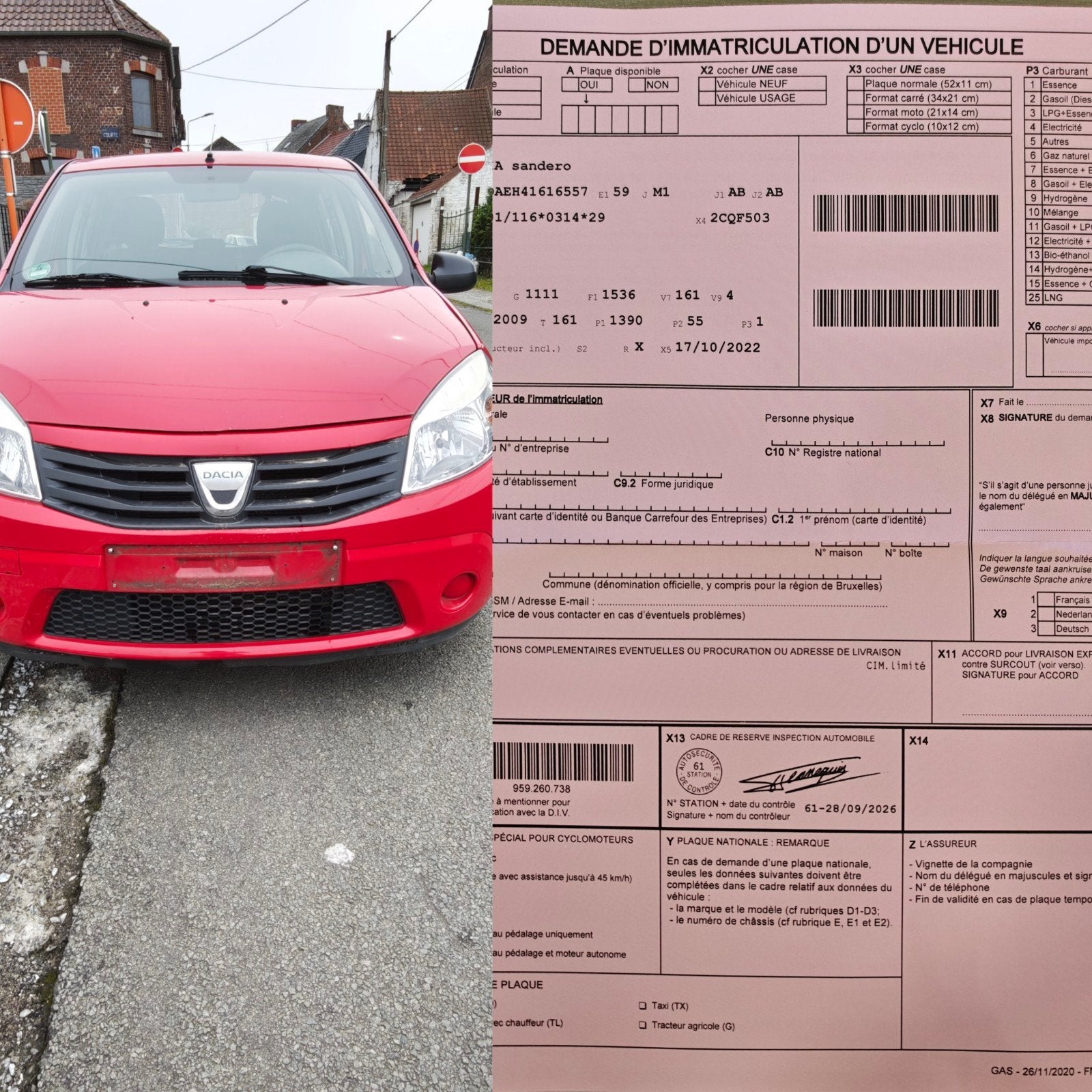dacia Sandero 1400mpi essence prête à immatriculée prix 1750, Auto's, Stof, Zwart, Particulier, Sandero