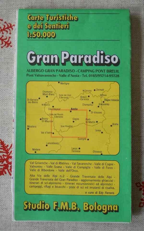 Carte Gran Paradiso au 1/50.000 (1 cm = 500 m) Aoste Italie, Ophalen, Gelezen, Europa, Fiets- of Wandelgids