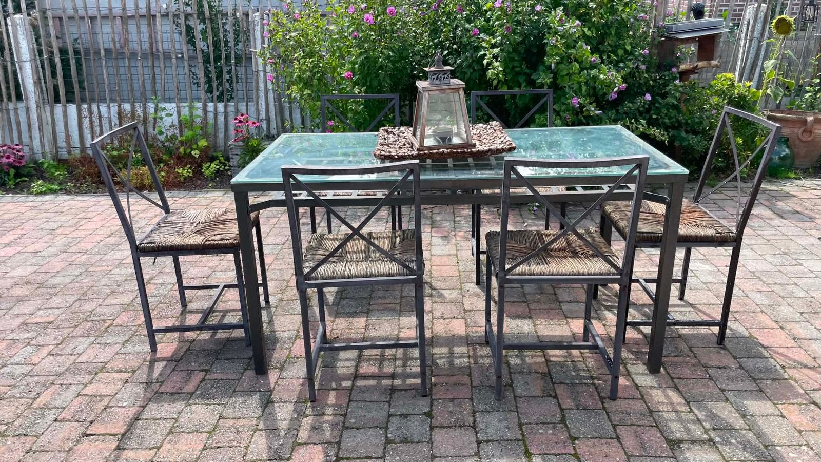 Tafel en stoelen in ijzer, Ophalen, Gebruikt