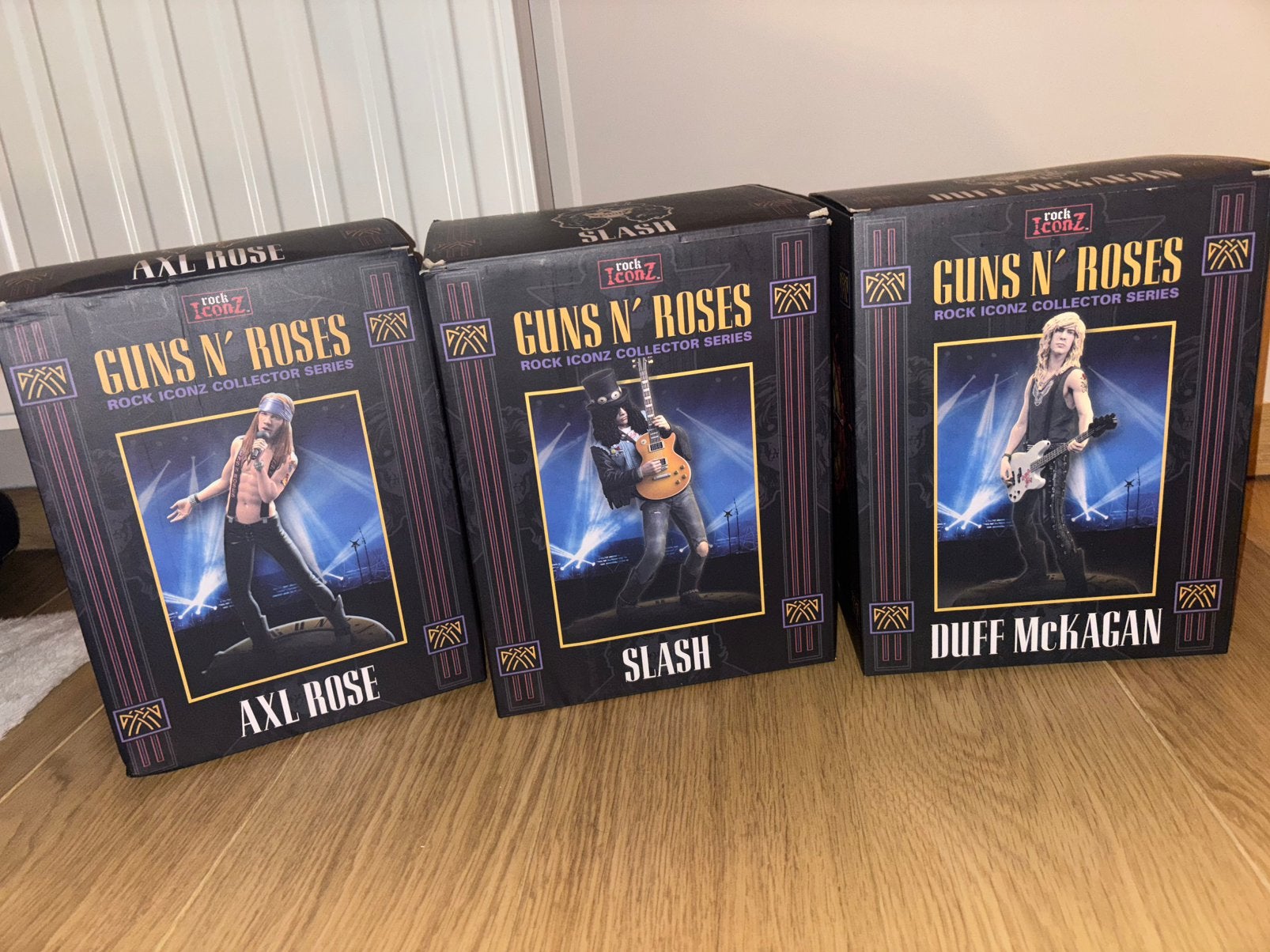 Guns N’ Roses Rock Iconz Axl Rose + Slash + Duff McKagan set, Ophalen, Zo goed als nieuw