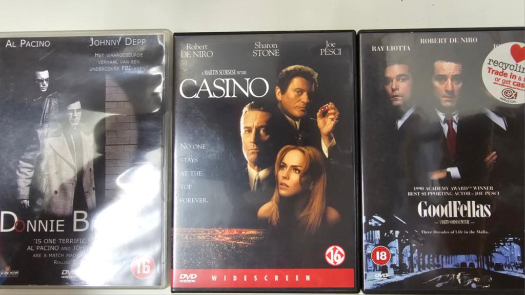 3 ICONISCHE MAFFIAFILMS: Donnie Braso, Goodfellas en Casino, Cd's en Dvd's, Ophalen of Verzenden