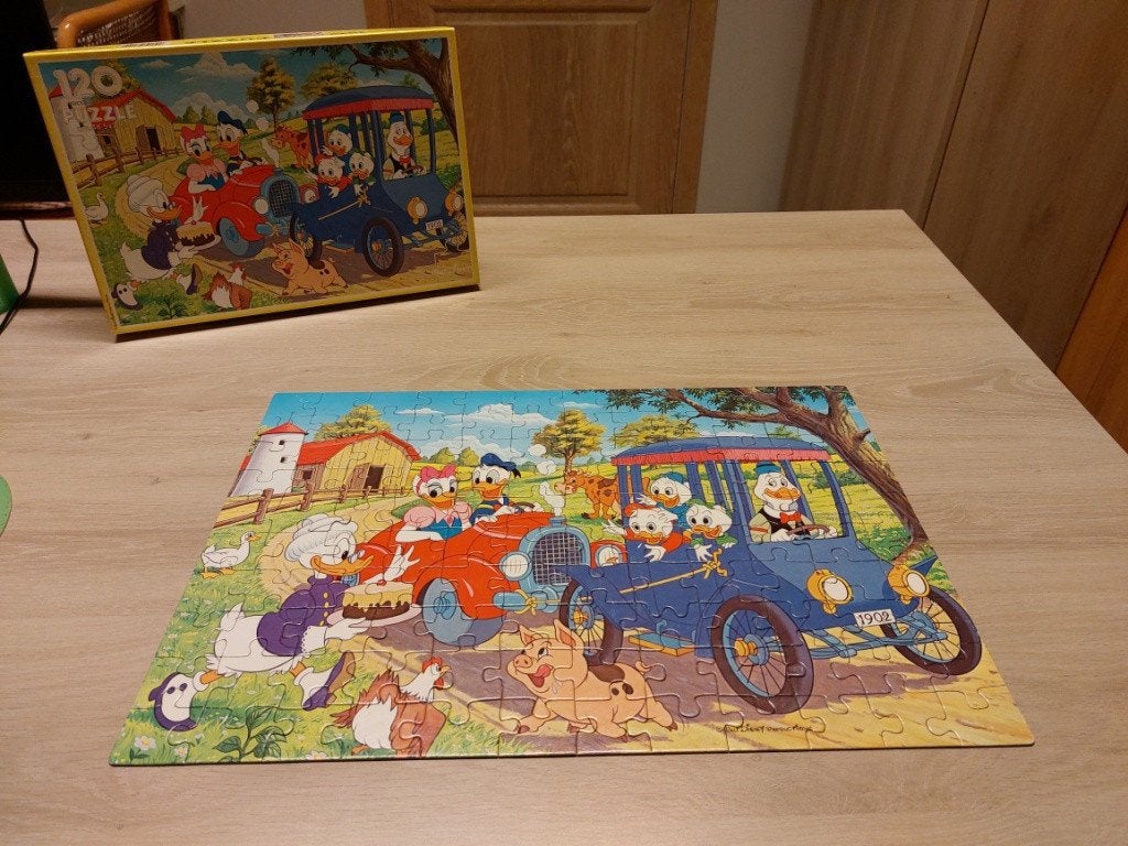Puzzel Disney familie Duck 120 st 33.5x48.5 cm, Ophalen, Minder dan 500 stukjes, Zo goed als nieuw, Legpuzzel