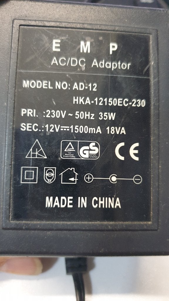 jw1430: adaptor voeding power supply 12V 1.5A, Ophalen of Verzenden, Gebruikt