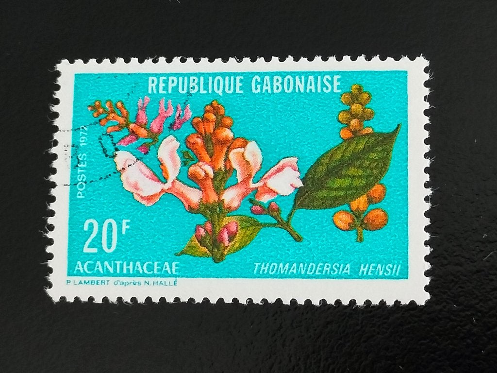 Gabon 1972 - bloemen, Verzenden, Overige landen, Gestempeld