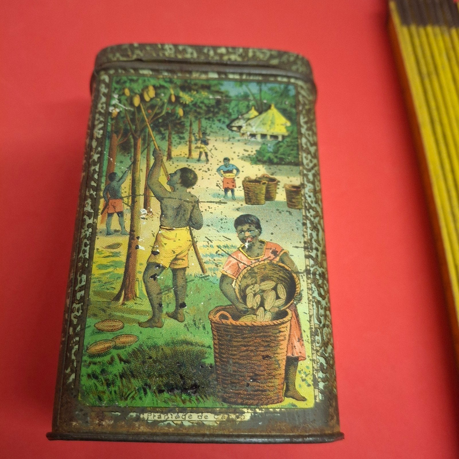 Cacao Bensdorp ancienne boîte lithographie 1910, Collections, Enlèvement ou Envoi