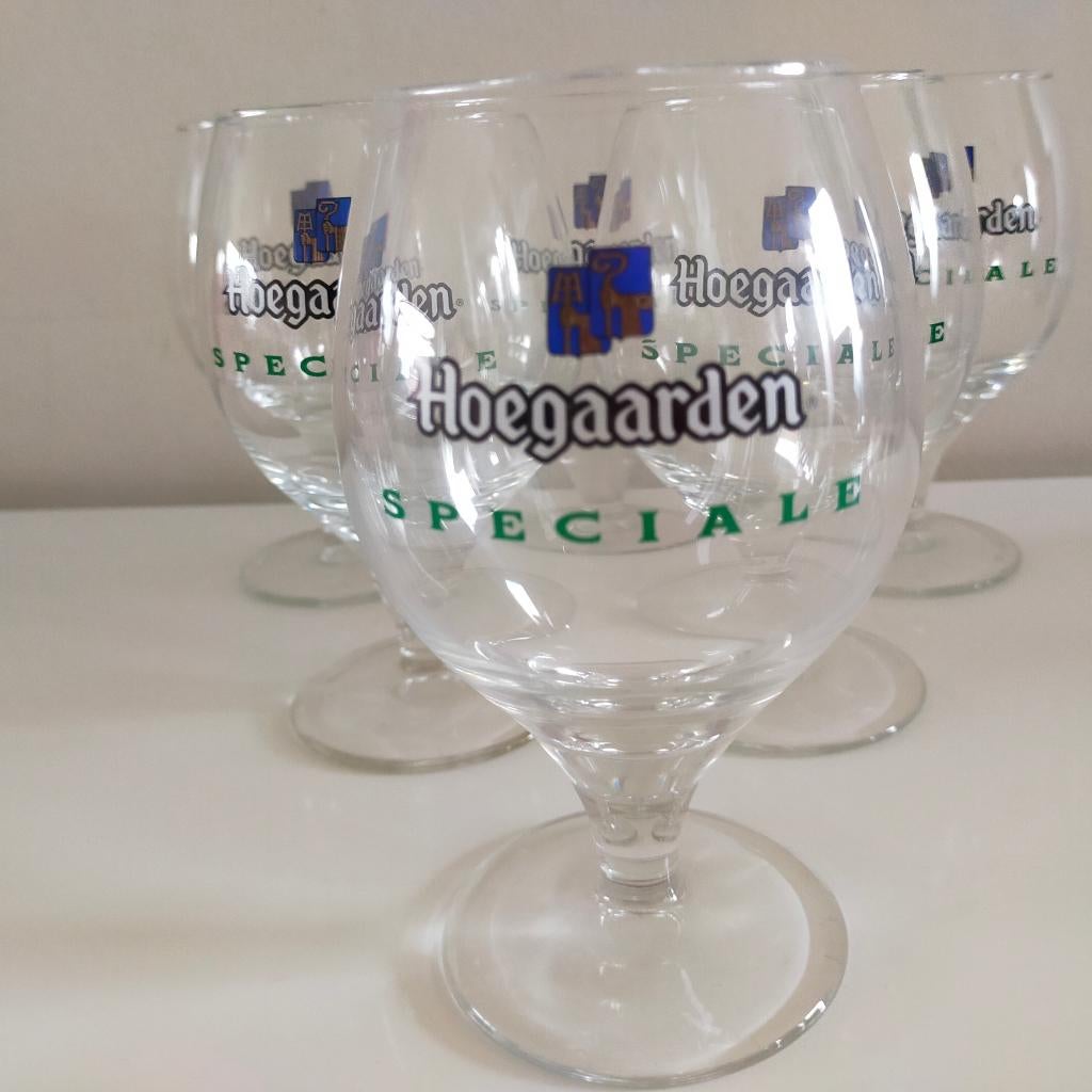 6 bierglazen Hoegaarden Speciale biermerk streekbier glas, Ophalen of Verzenden, Bierglas
