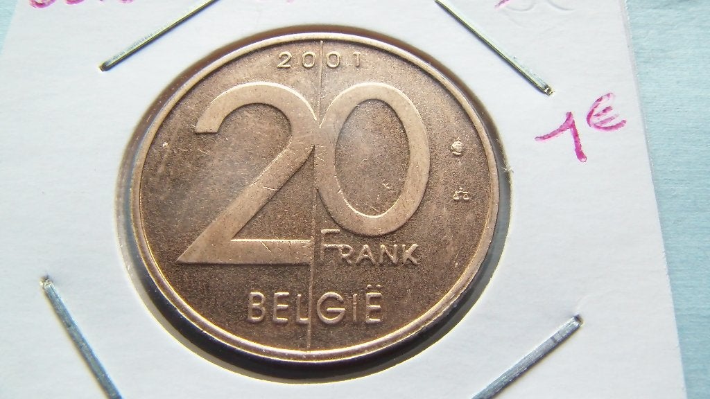 RESERVE ESTC belgique 20 francs 2001 FL (60.000ex), Timbres & Monnaies, Enlèvement