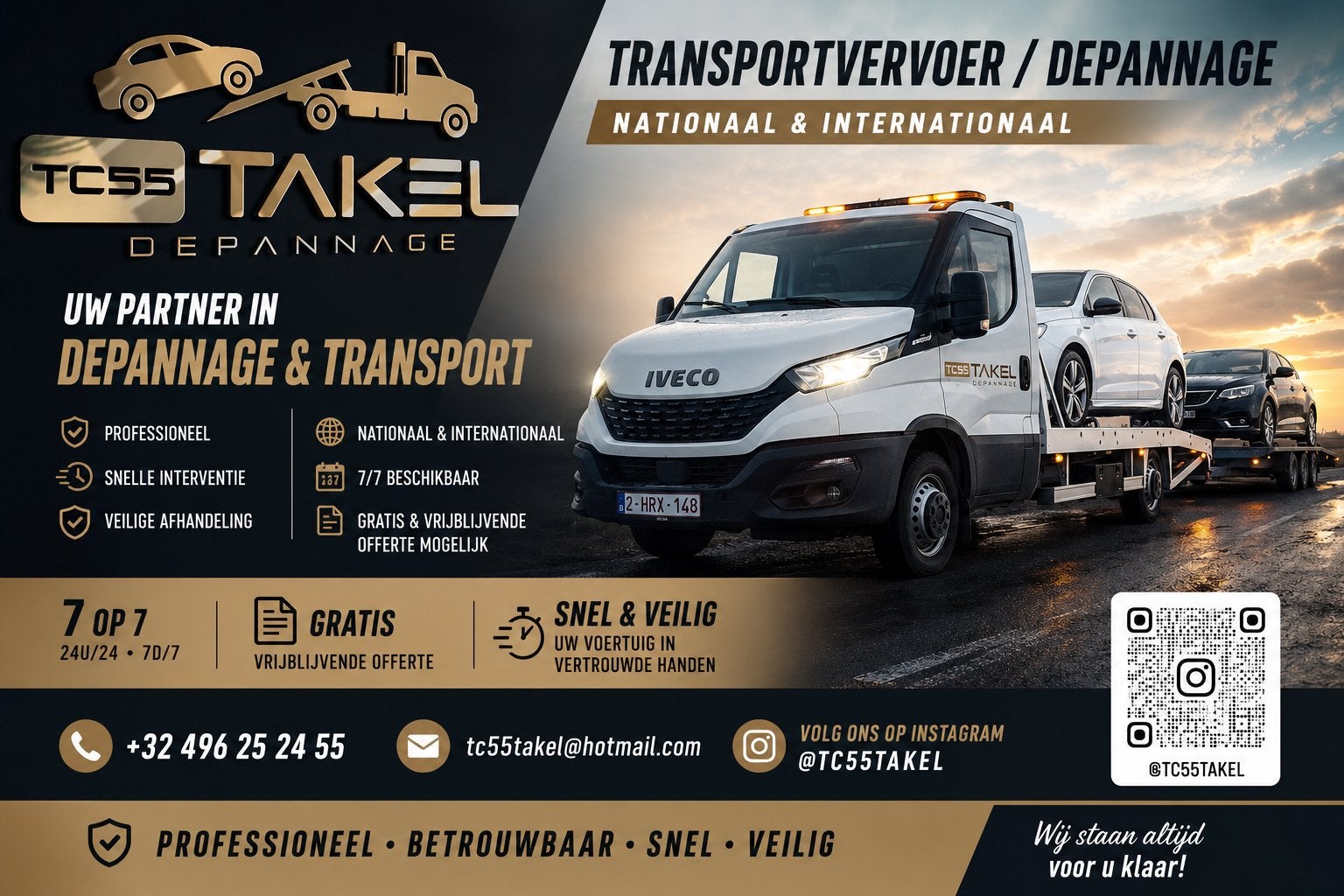 TAKELWAGEN-DEPANNAGE-TRANSPORTSERVICE- VERVOER - BE/EUROPA, 24-uursservice, Overige werkzaamheden