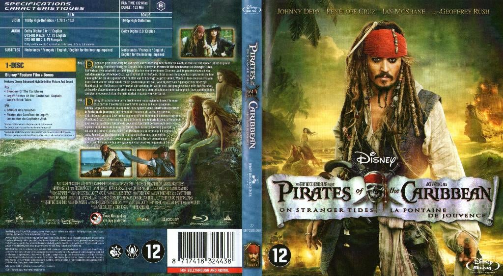 pirates des caraibes  la fontaine de jouvence (blu-ray) neuf, Enlèvement ou Envoi, Comme neuf, Science-Fiction et Fantasy