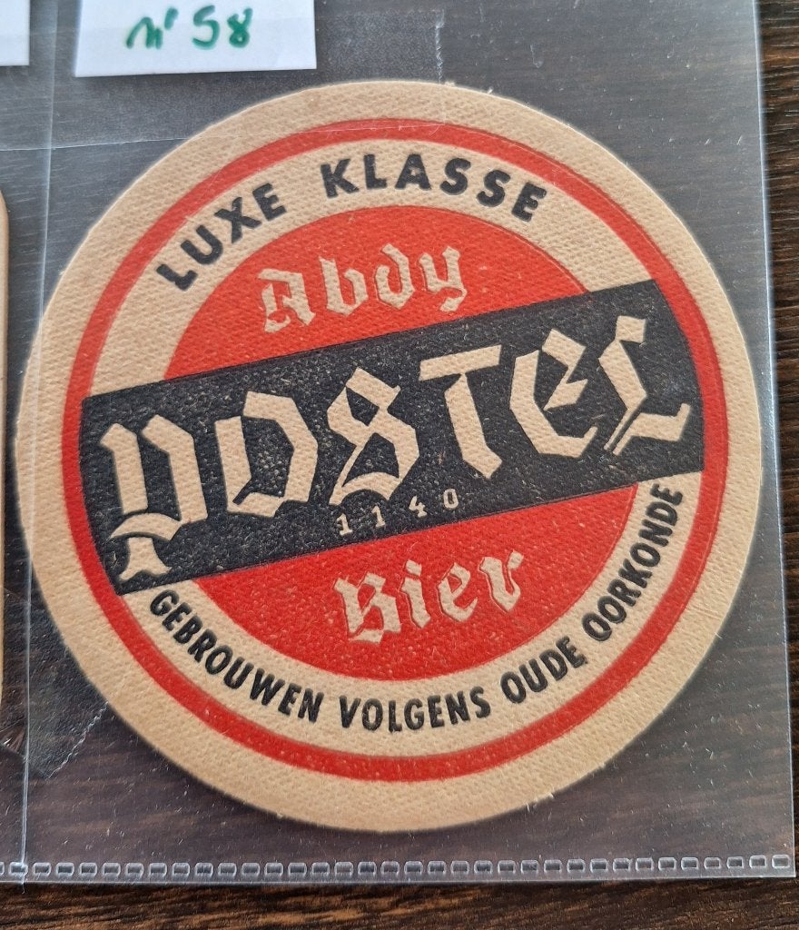 bierviltje rond postel abdij bier (nr58), Collections, Enlèvement, Utilisé, Sous-bock, Autres marques