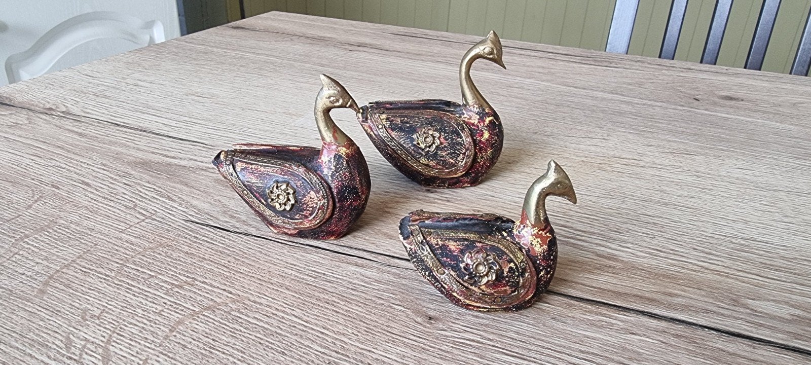 Vintage uit hout gesneden Indische ganzen, Ophalen of Verzenden, Hout, Houtsnijwerk