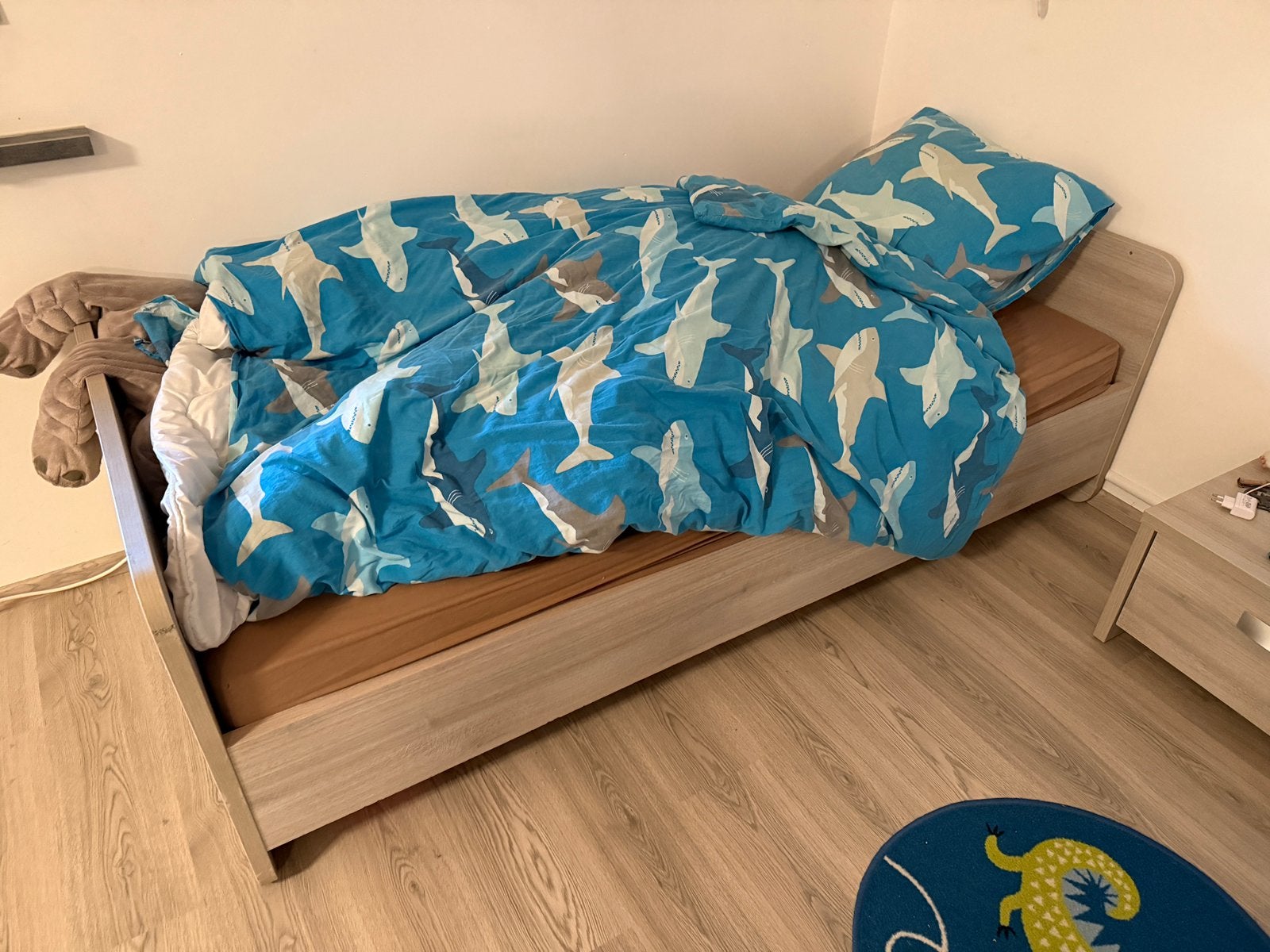 Bed, lattoflex, matras, nachtkastje en commode, 70 tot 85 cm, Zo goed als nieuw, 160 tot 180 cm, Ophalen