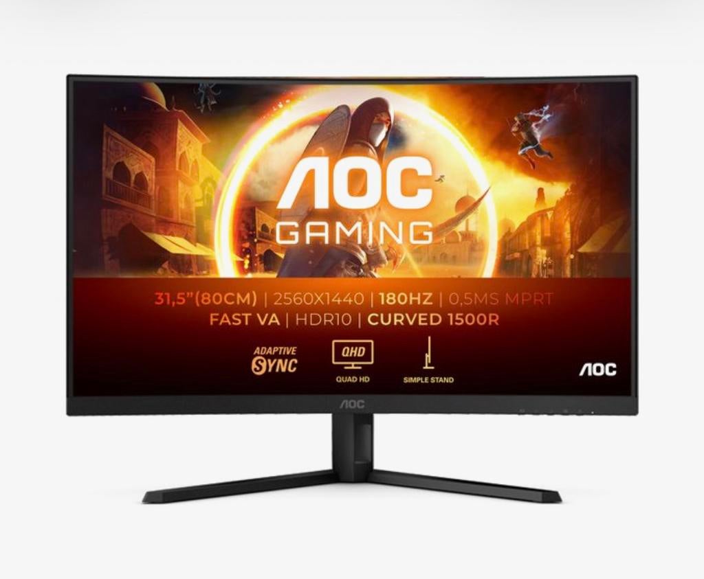 Aoc QHD curved gaming monitor 180hz 32 inch, Computers en Software, Monitoren, Ophalen, Zo goed als nieuw, Gaming