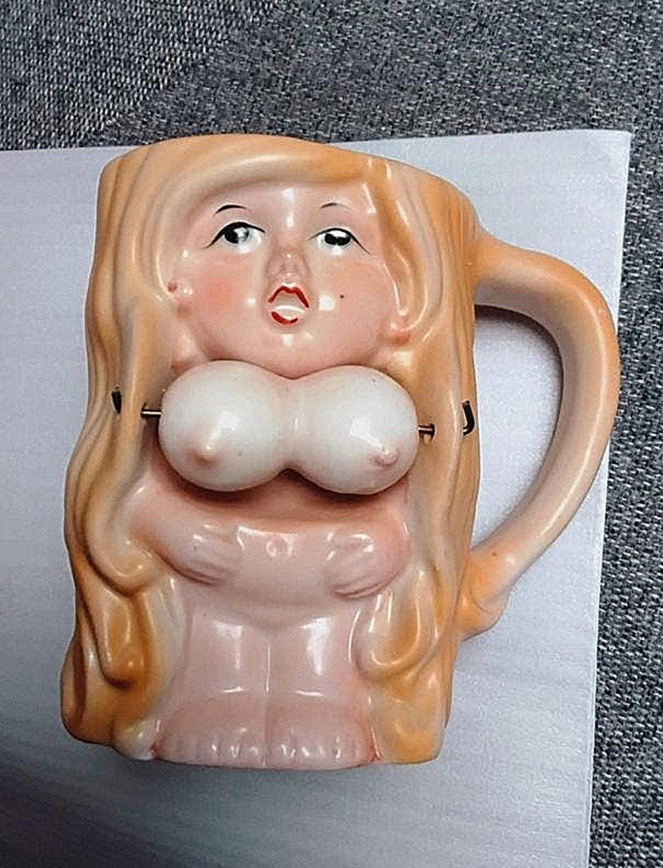Mug vintage en céramique « Bouncing Boobie » des années 70, Collections, Enlèvement ou Envoi, Autres types
