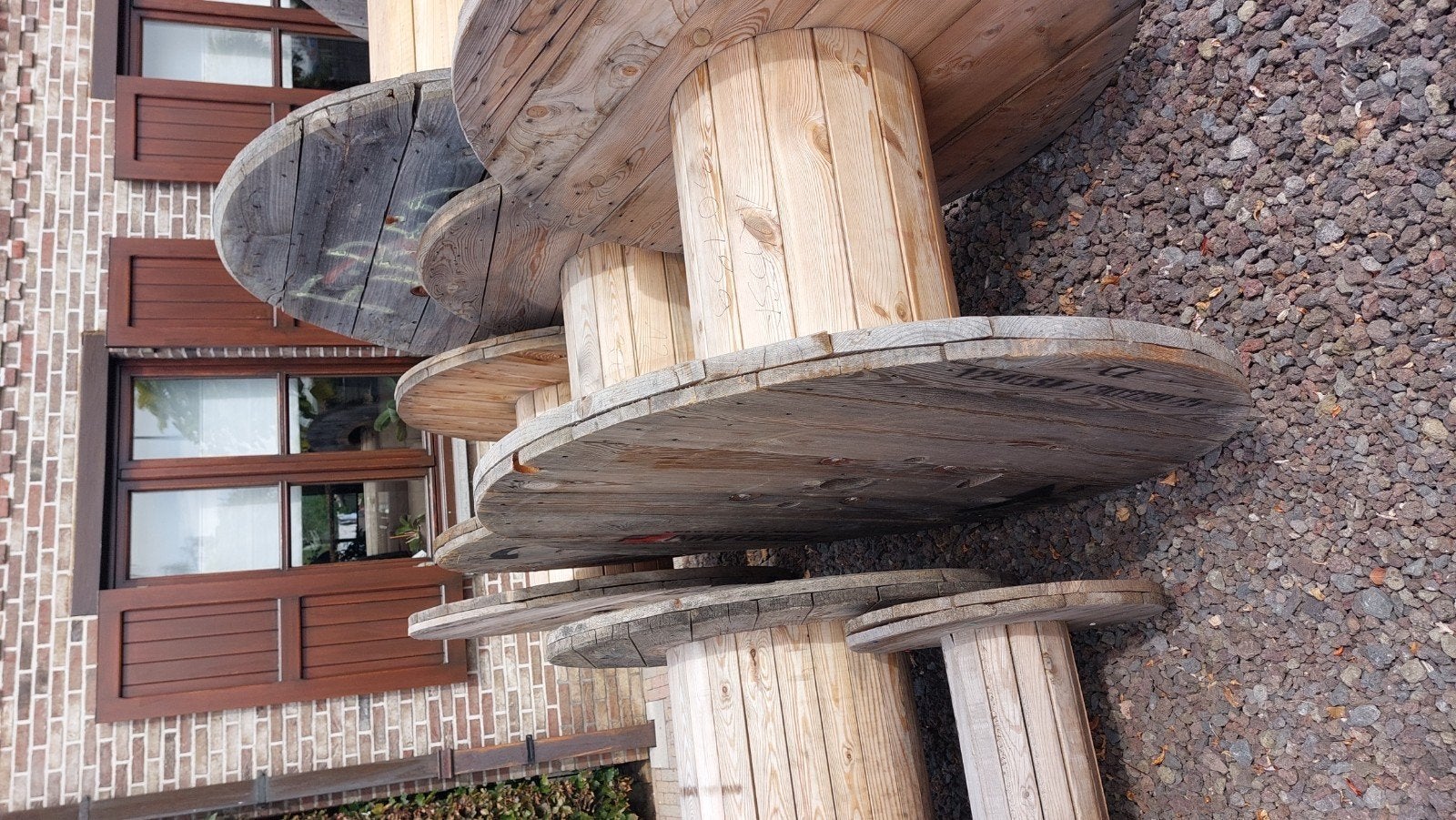Bobijnen  haspels, Ophalen, Zo goed als nieuw, Rond, Hout