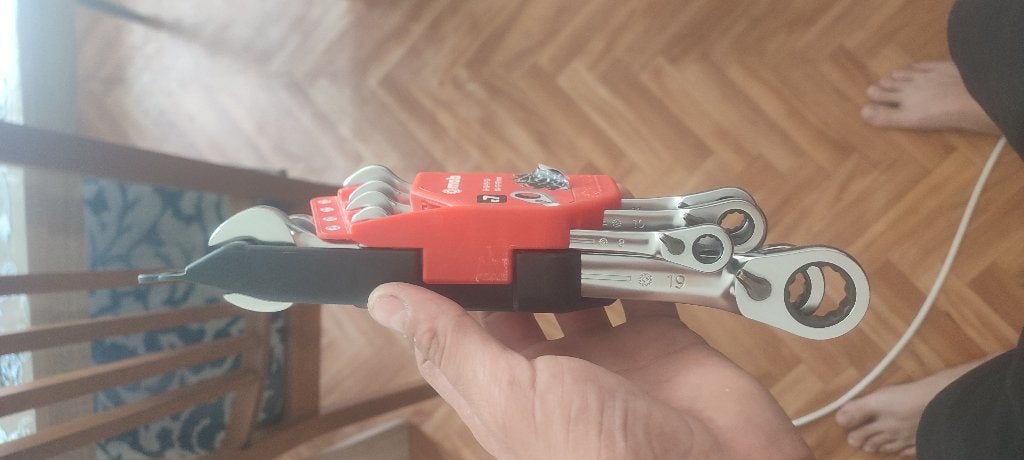 MOB ratelsleutelset 8—19 mm — bijna nieuw, Doe-het-zelf en Bouw, Gereedschap | Handgereedschap, Ophalen of Verzenden, Zo goed als nieuw