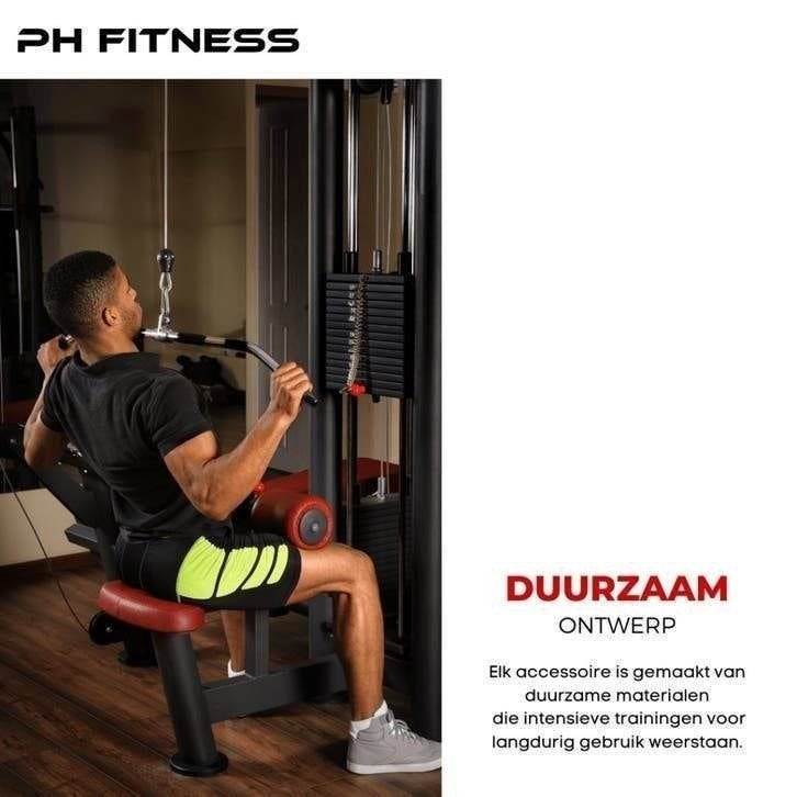PH Fitness Multi Grip Cable Set - RVS Attachments, Sport en Fitness, Ophalen of Verzenden, Nieuw, Armen, Overige typen