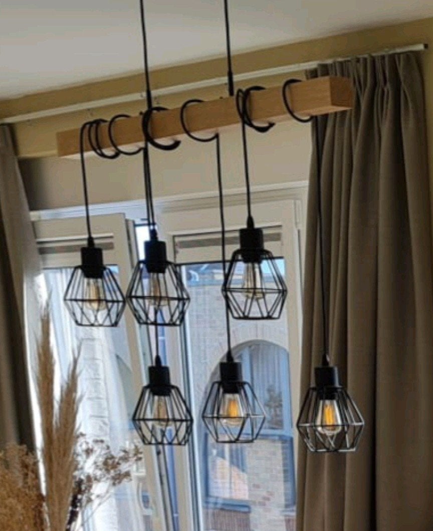 Hanglamp met hout, Ophalen