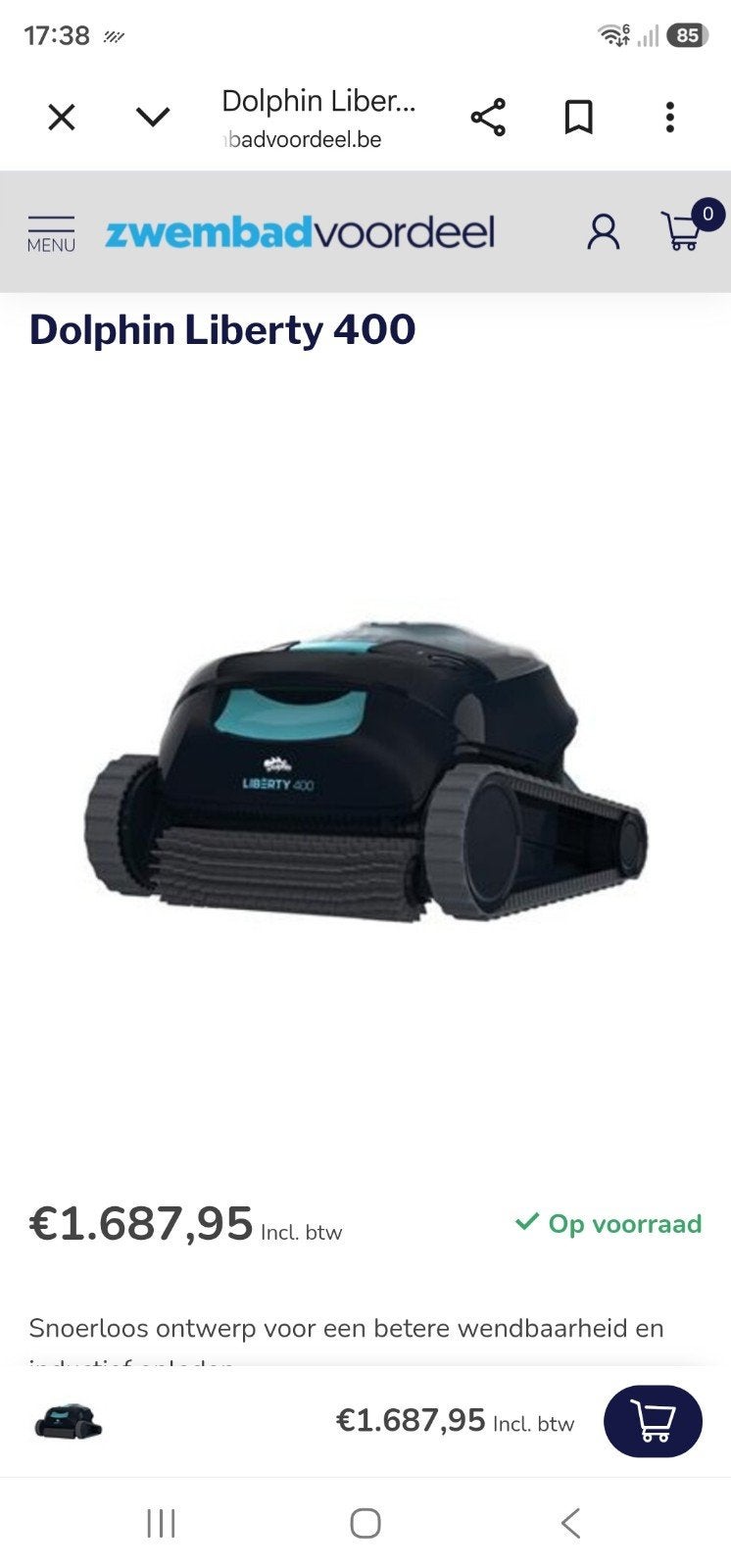 nieuwe draadloze zwembad robot dolphin liberty 400, Tuin en Terras, Zwembad-toebehoren, Ophalen